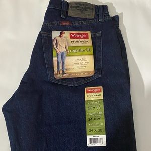Wrangler Men’s 5 Star 34x30 Regular Fit Jeans